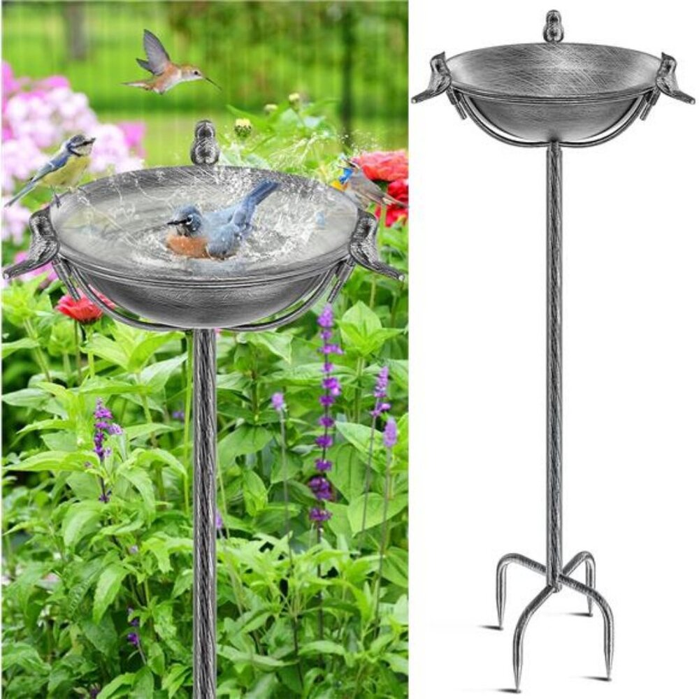 58In Freestanding Birdbaths Bowl Outdoor, Free Standing Garden Bird Bath Feeder